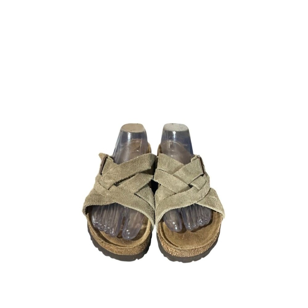 Birkenstock Lugano Soft Footbed Suede Leather Sandals 39 US Unisex M 6.5 L 8.5